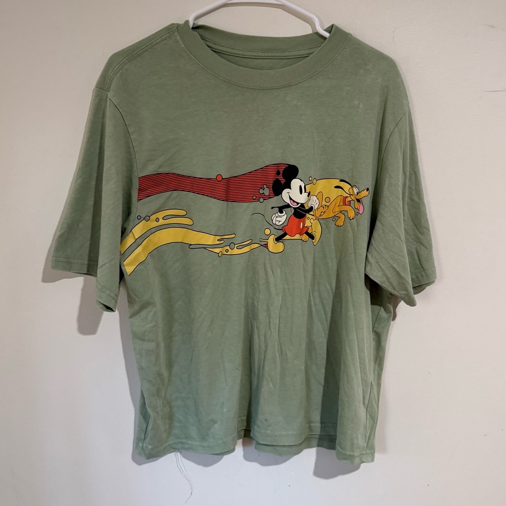 Mickey Mouse Green Oversized Retro tee siz medium